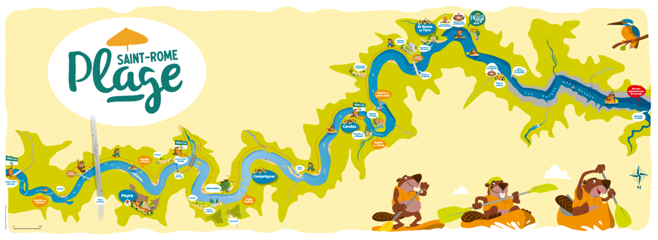 Carte des descentes Canoës